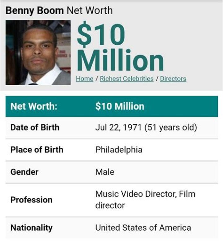 Benny Boom Net Worth
