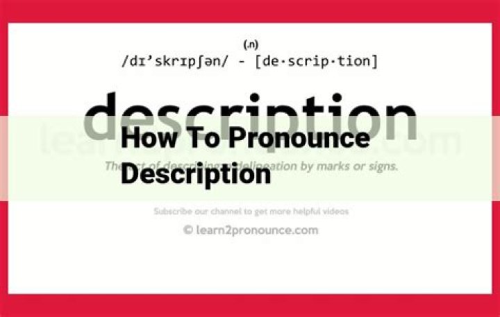 How to pronounce description