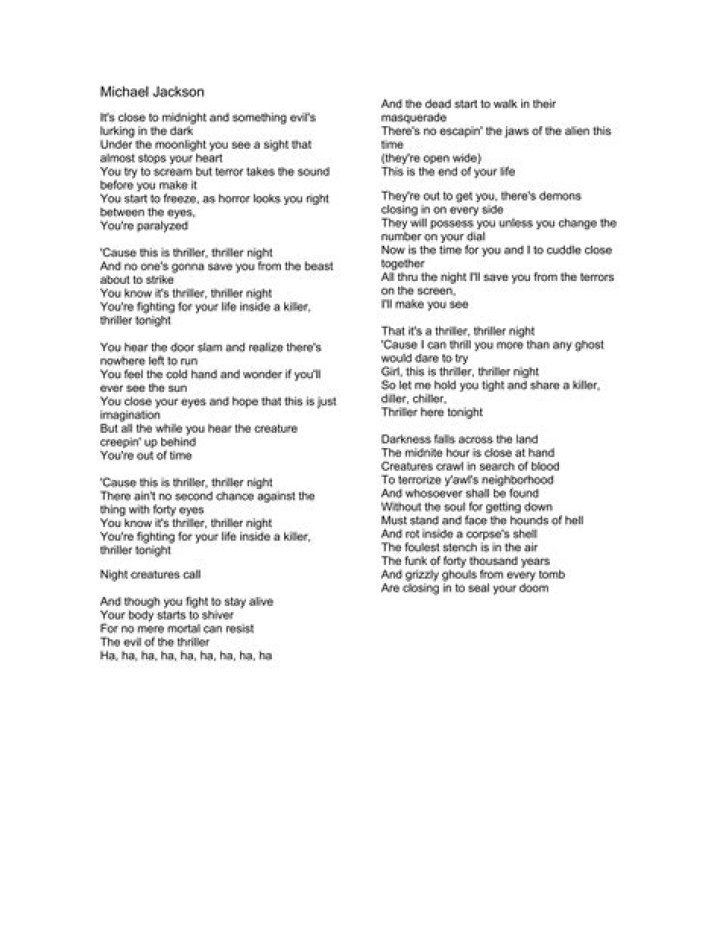 Michael Jackson’s
Girlfriend Lyrics