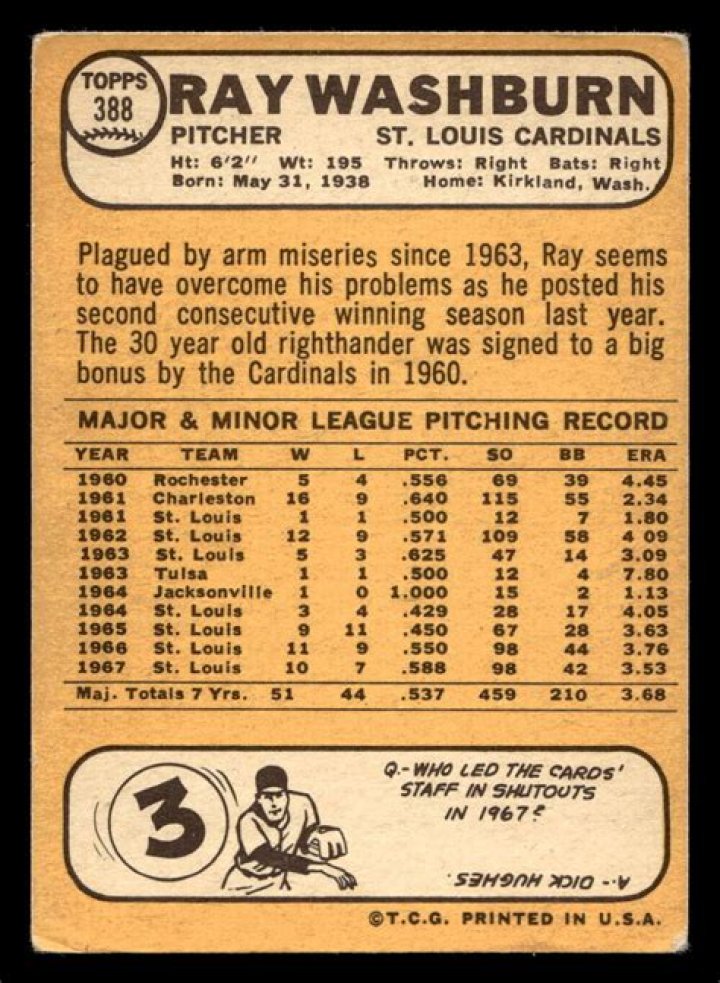 Ray Washburn Net Worth